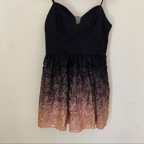 Windsor Black and Rose Gold Ombré Glitter Dress - Picture 7 of 8